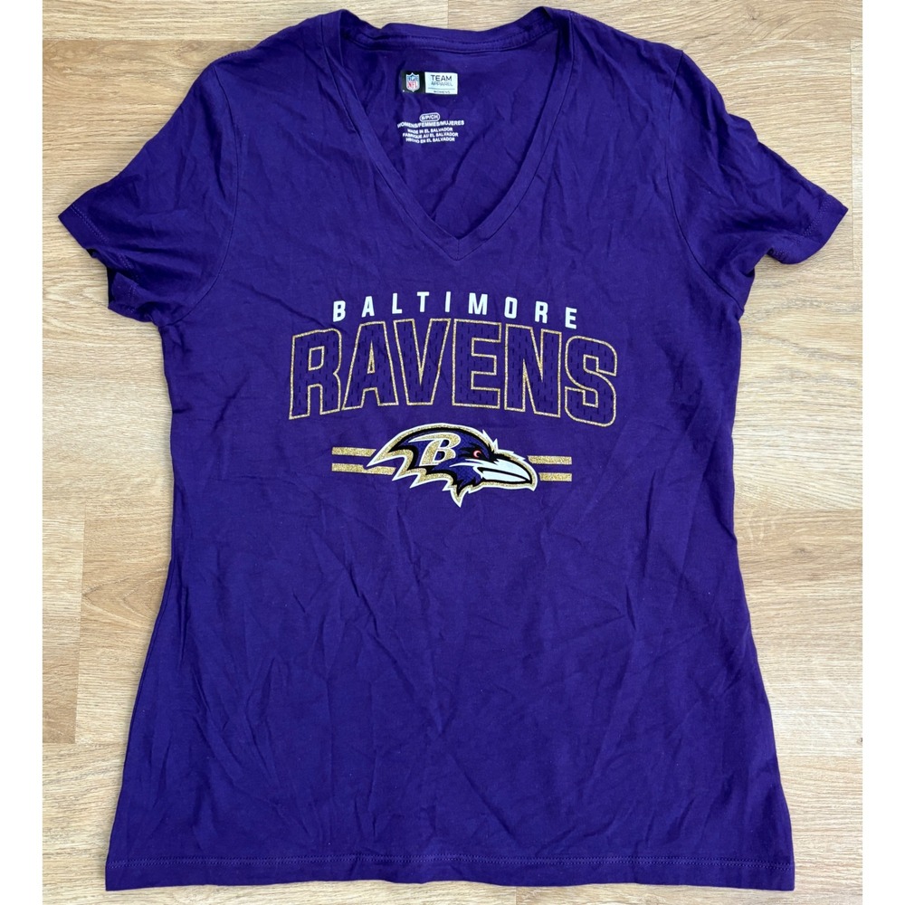 NWOT NFL Team Apparel Baltimore Ravens  V-Neck Tee - Small - Purple